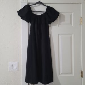 Midi black dress, S